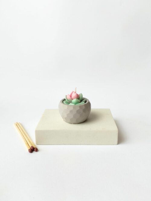 Vela de té en cemento - Imagen 3