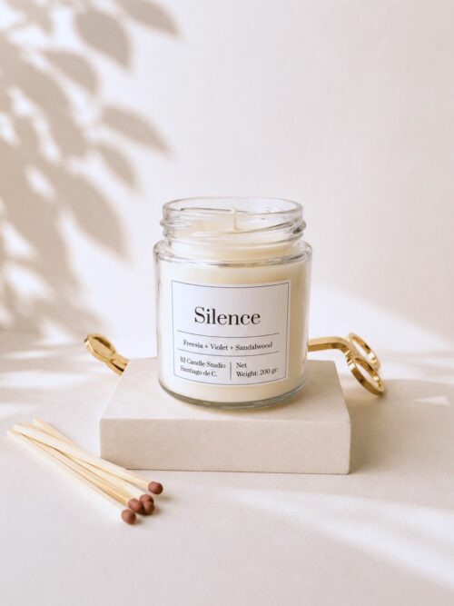 Vela con aroma delicado y floral para estudiar. BJ Candle Studio
